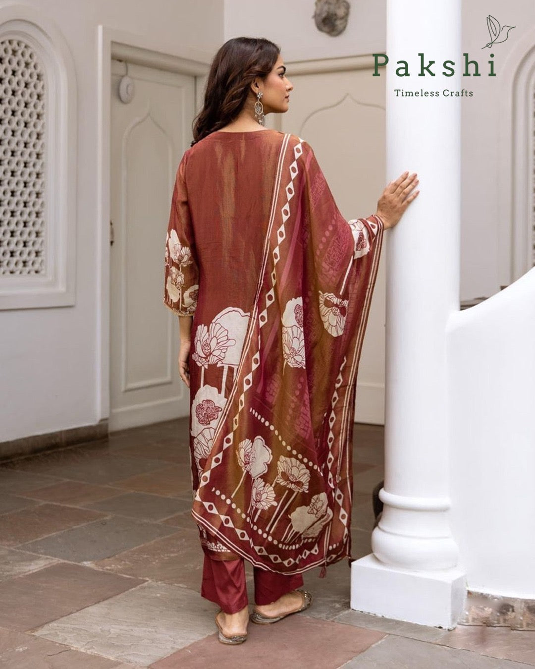 Royal Bloom Tissue Silk Suit